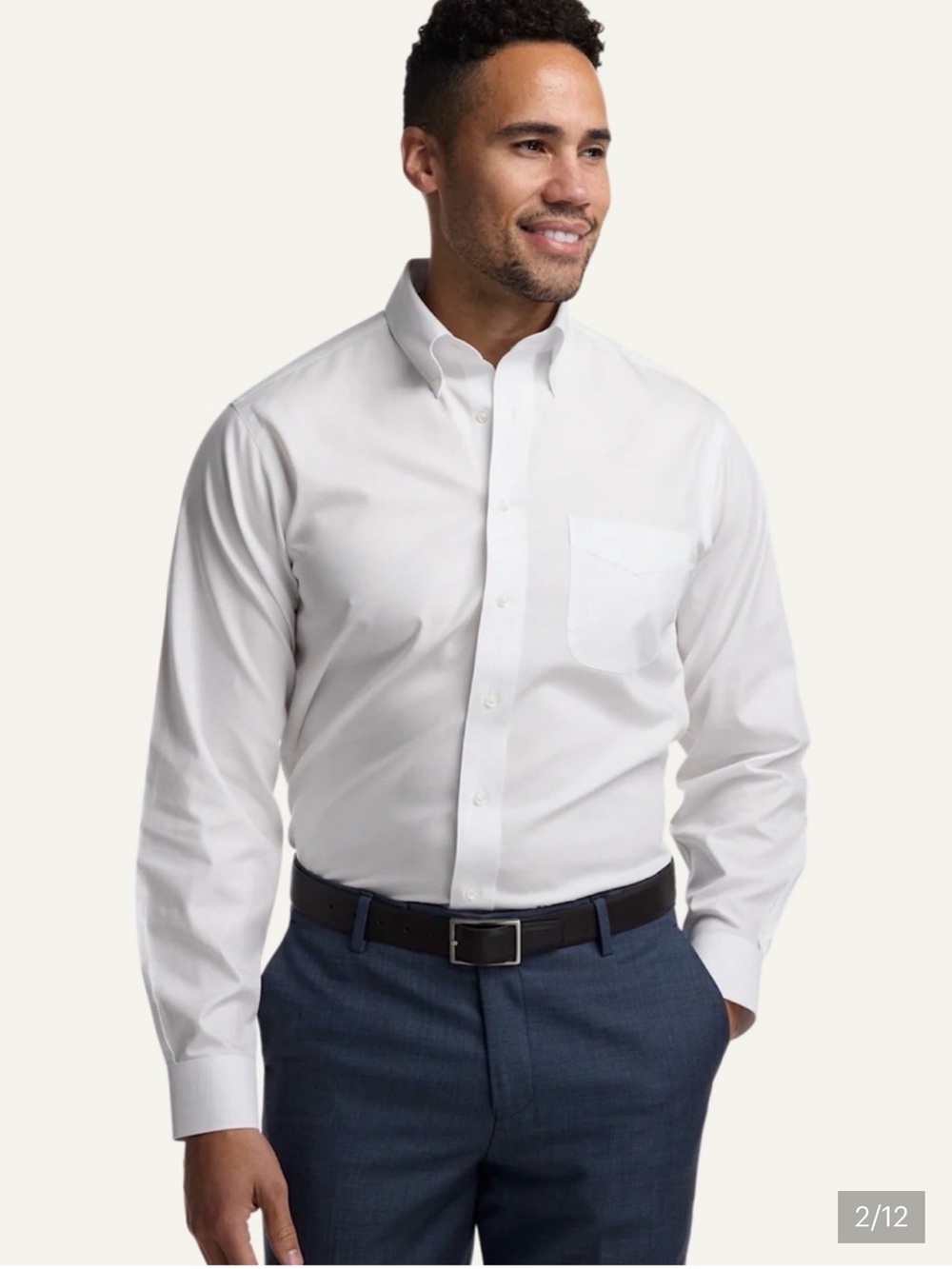 Paul Fredrick Non Iron Button-Down Collar Dress Shirt 15.5x34